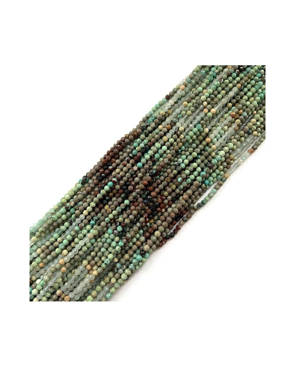 Chryzokola kulka fasetowana 3mm sznurek mix