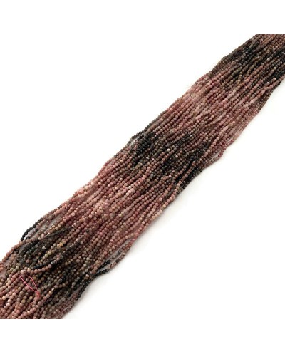 Rodonit kulka fasetowana 3mm sznurek mix