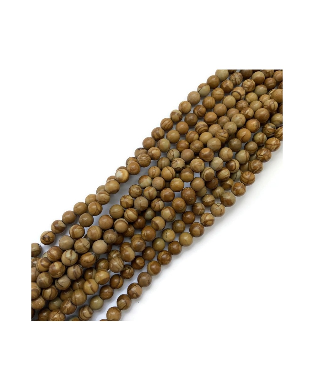 Skamieniałe drewno kulka 6mm kulka gładka sznurek