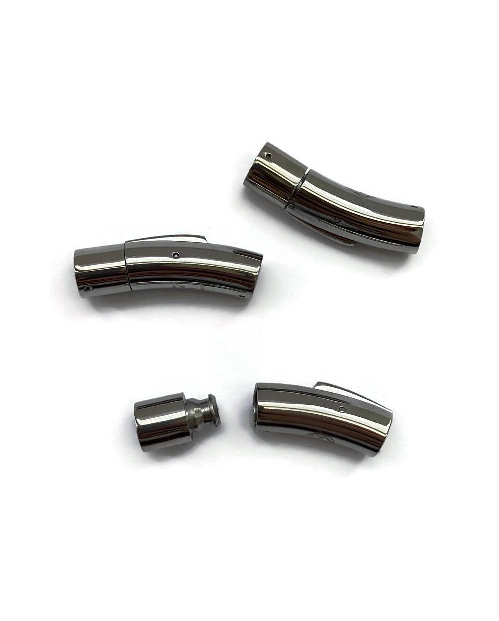 Zapięcie bagnetowe 30x8mm do wklejania stal nierdzewna srebrne zatrzaskowe