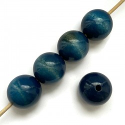 Koraliki drewniane lakierowane 30 mm ciemny niebieski