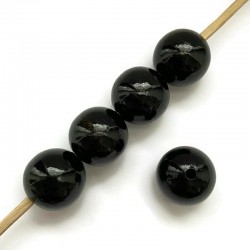 Koraliki drewniane lakierowane 20mm czarne