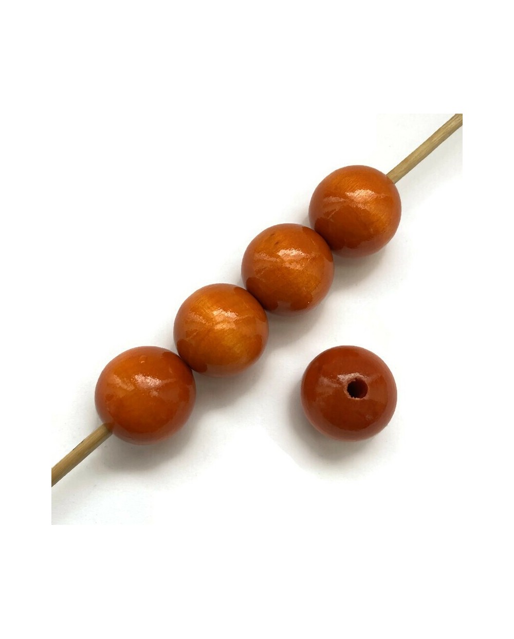 Koraliki drewniane lakierowane 20mm pomarańczowe