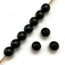Koraliki drewniane lakierowane 15mm czarne